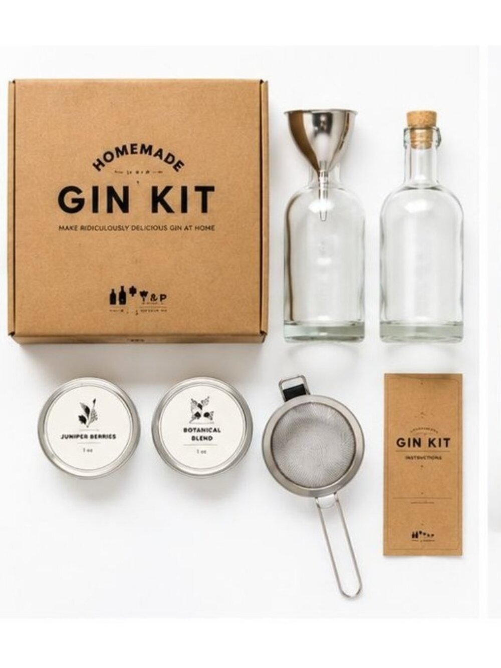 W&P Homemade Gin Kit DIY Craft Cocktail Infusion Set w/ Bottles Botanicals - Picture 2 of 5